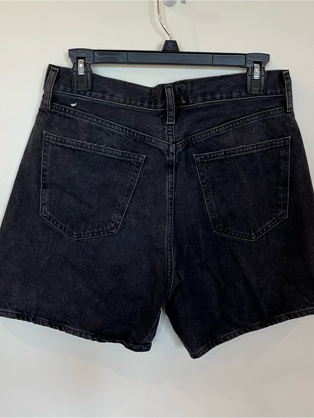 Agolde High Rise Baggy Dame Short Women 28 Black Denim Button Fly Pockets - Picture 5 of 6